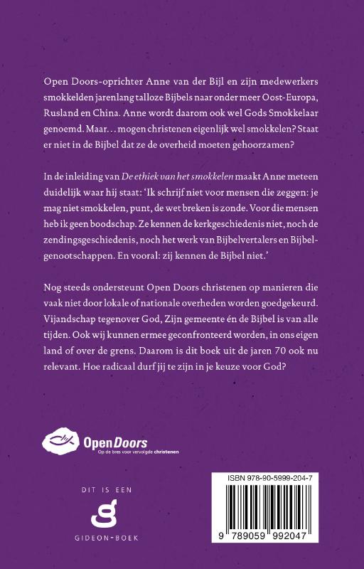 Achterkant van De ethiek van het smokkelen