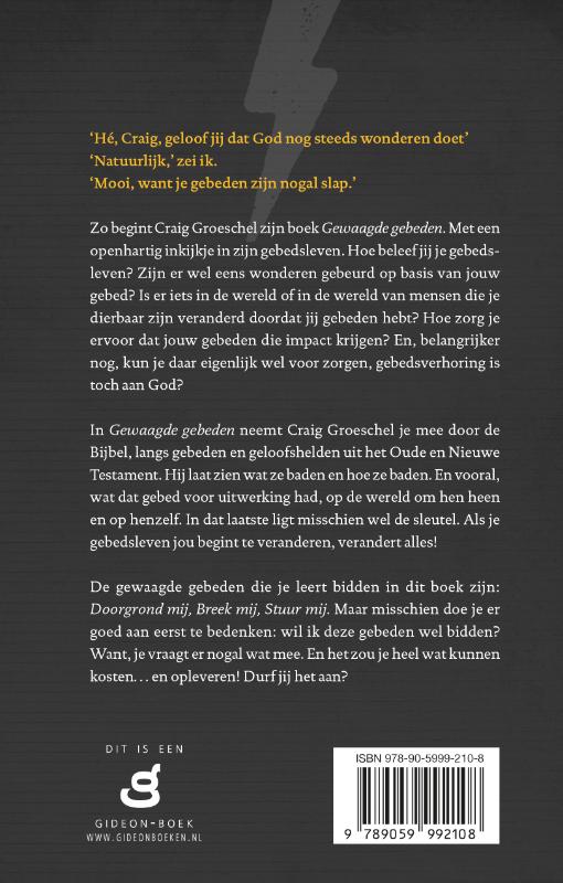 Achterkant van Gewaagde gebeden