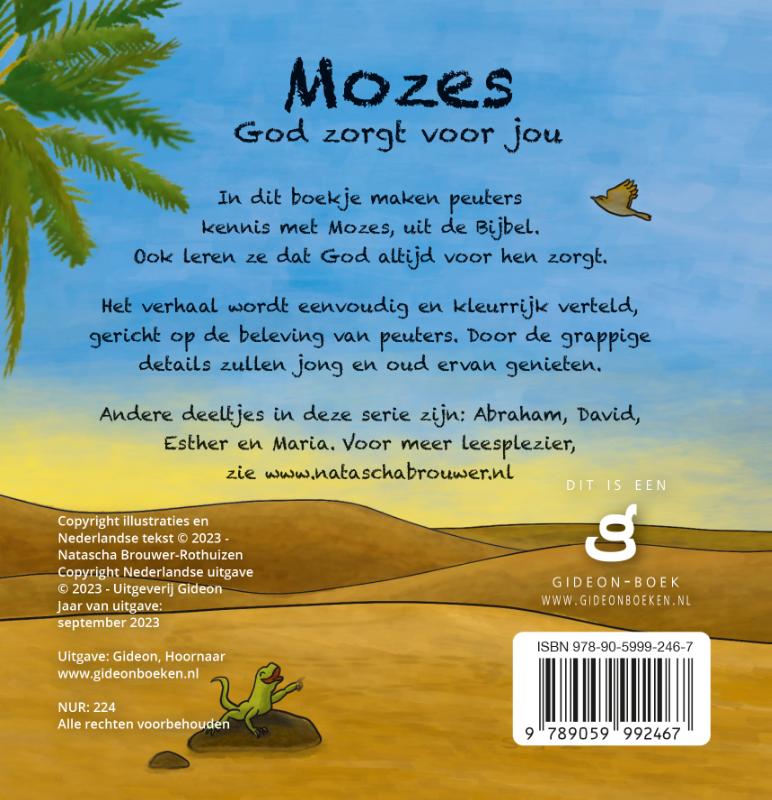 Achterkant van Mozes God zorgt voor jou