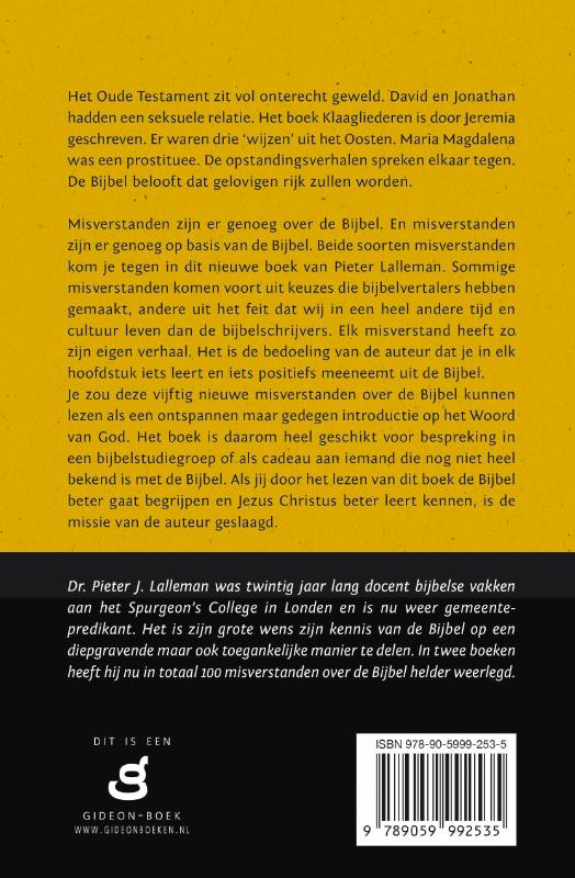Achterkant van Vijftig nieuwe misverstanden over de Bijbel