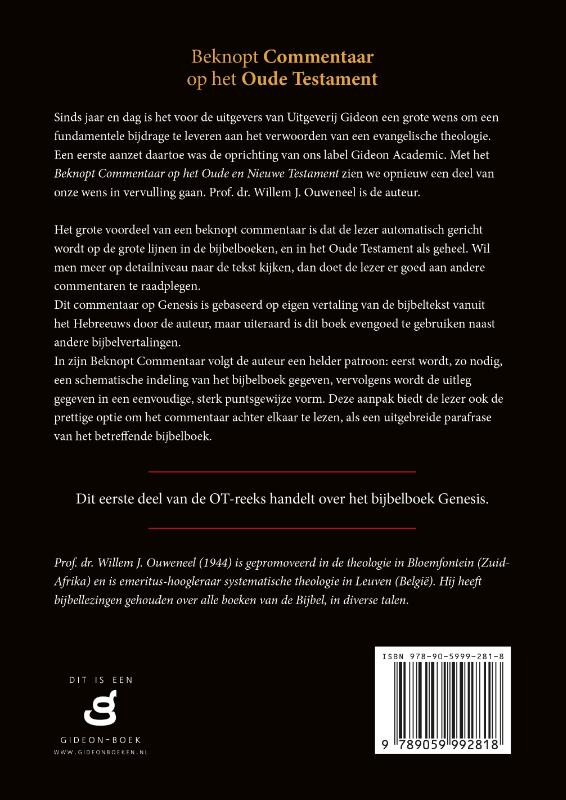 Achterkant van 1 Het boek Genesis