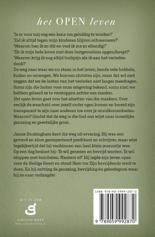 Achterkant van Het open leven