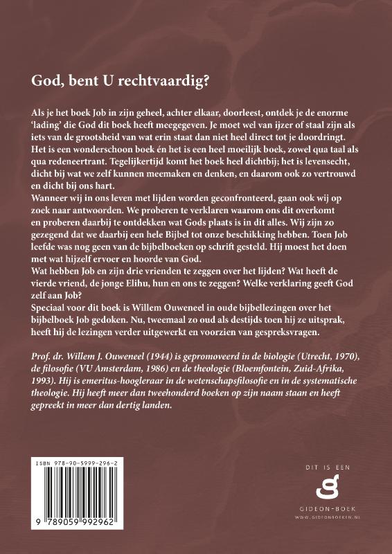 Achterkant van God, bent U rechtvaardig?