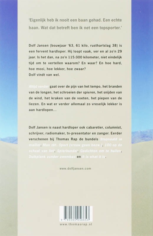 Achterkant van Altijd verder