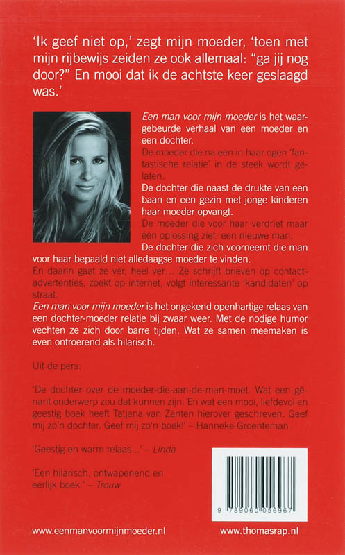 Achterkant van Een man voor mijn moeder