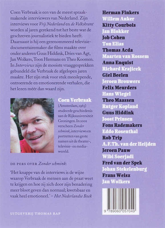 Achterkant van Interviews