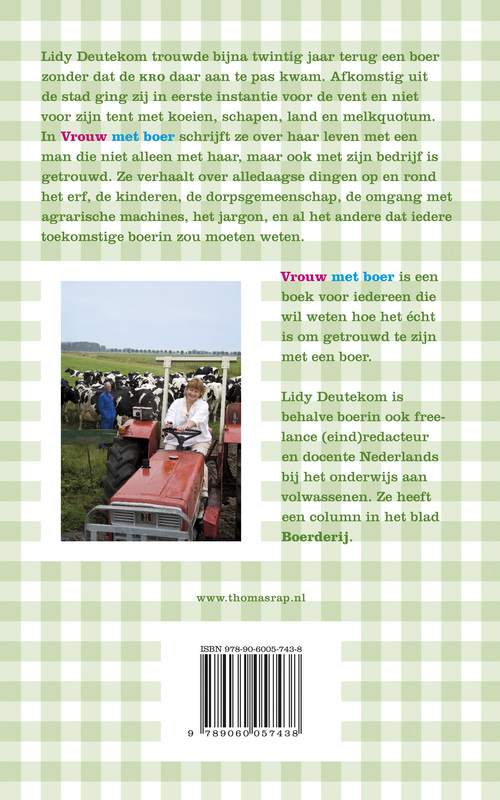 Achterkant van Vrouw met boer