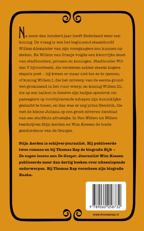 Achterkant van Van Willem tot Willem