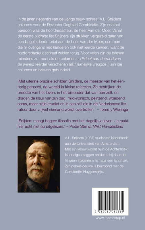 Achterkant van Ik leef aan de rand van de wereld
