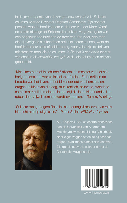 Achterkant van De taal is een hond