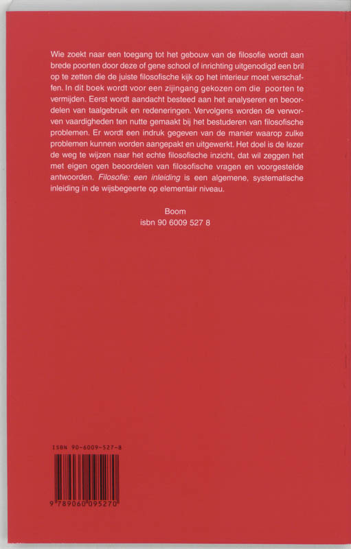 Achterkant van Filosofie : een inleiding