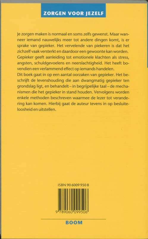 Achterkant van Je piekert je suf