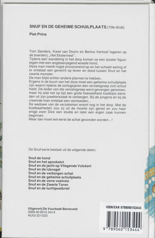 Achterkant van Snuf en de geheime schuilplaats