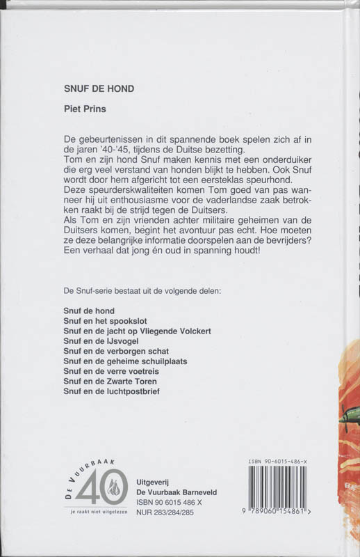 Achterkant van Snuf de hond