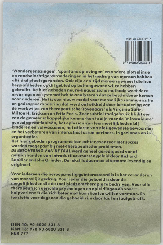 Achterkant van De betovering van de taal