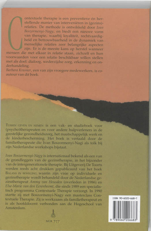 Achterkant van Tussen geven en nemen