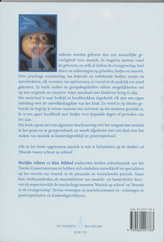 Achterkant van Muziek tussen schoot en school