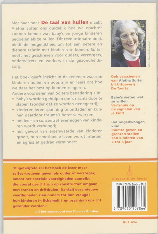 Achterkant van De taal van huilen