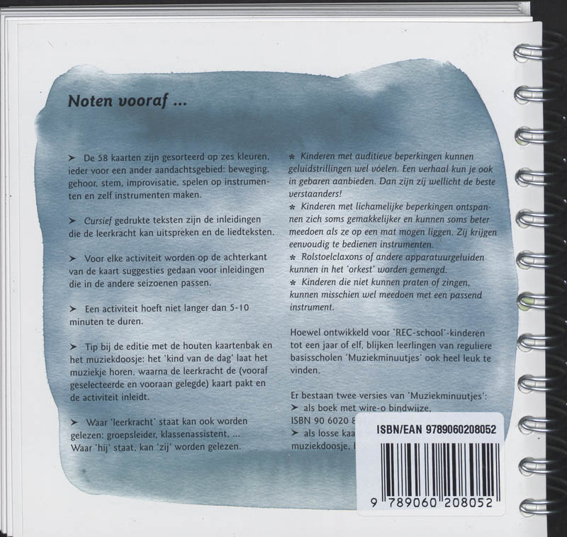 Achterkant van Muziekminuutjes