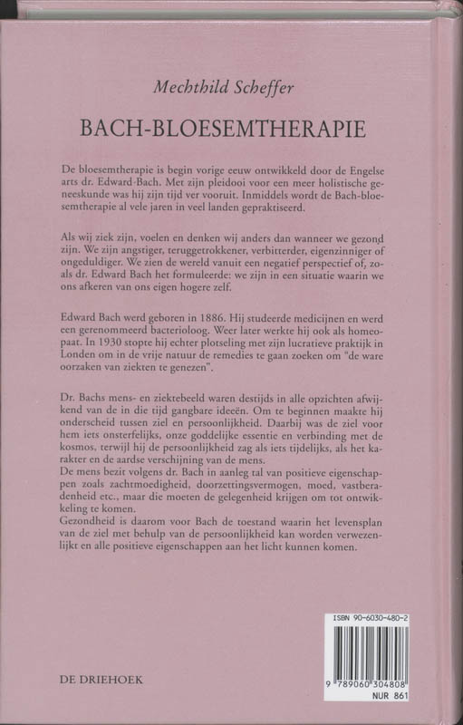 Achterkant van Bach-bloesemtherapie