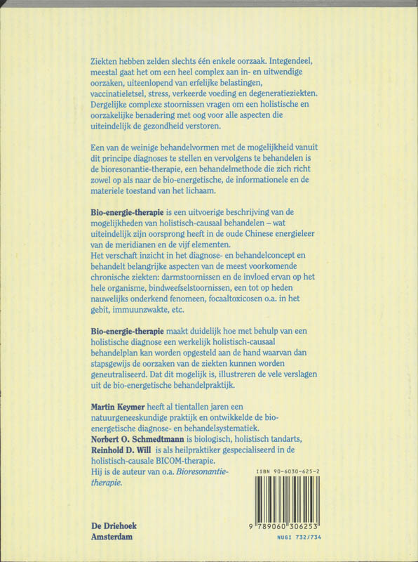Achterkant van Bio-energie-therapie
