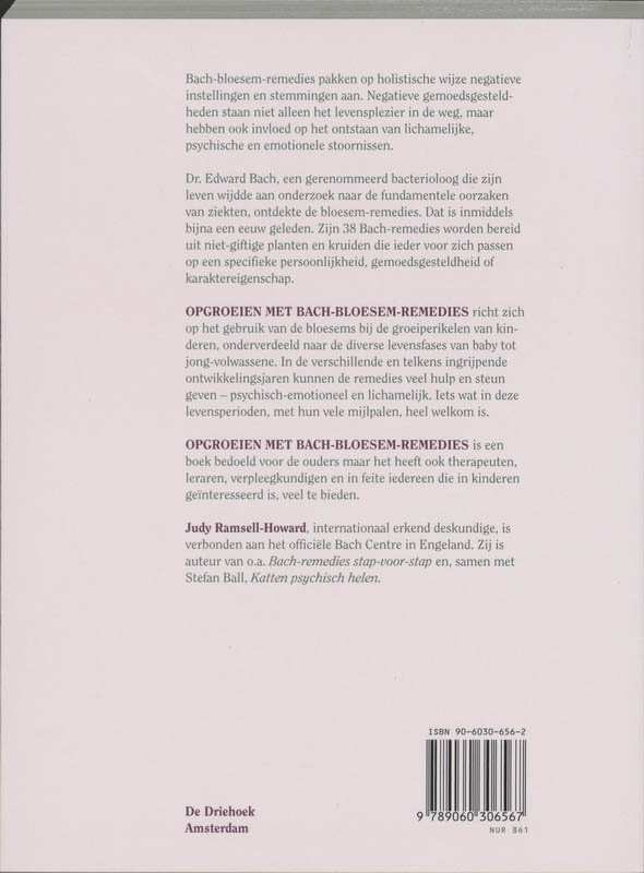 Achterkant van Opgroeien met Bach-Bloesem-Remedies
