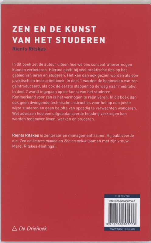 Achterkant van Zen en de kunst van het studeren