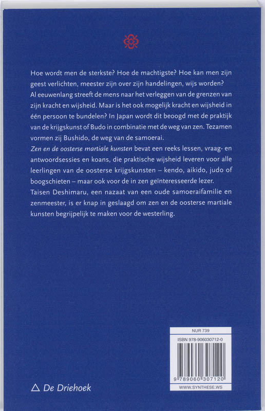 Achterkant van Zen en de oosterse martiale kunsten