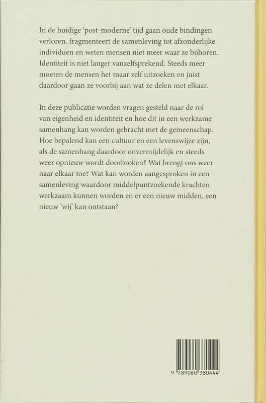 Achterkant van Zonder Wij geen Ik