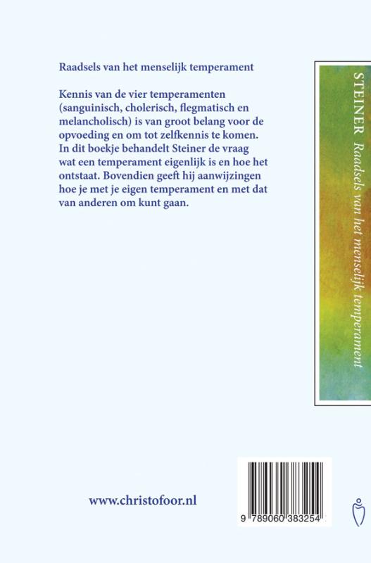 Achterkant van Raadsels van het menselijk temperament