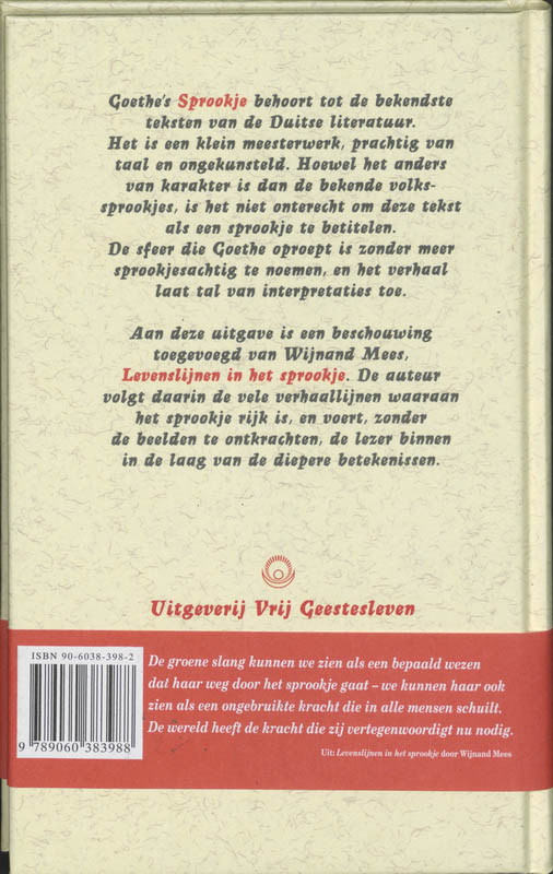 Achterkant van Het sprookje van de groene slang en de schone Lelie