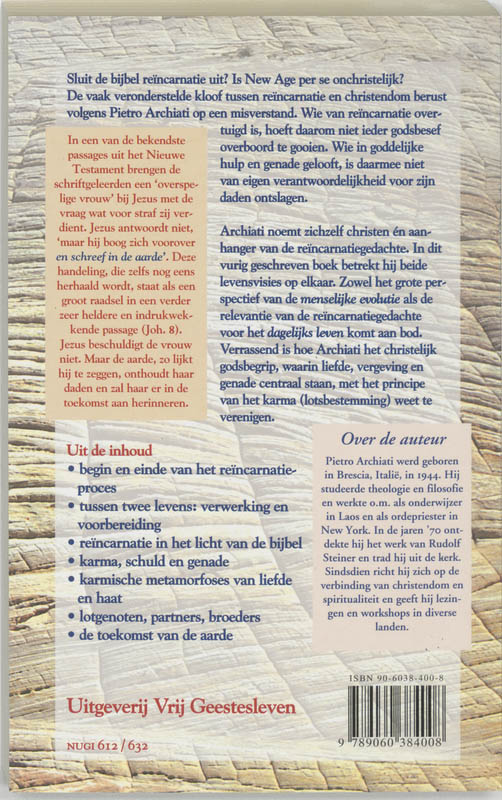 Achterkant van '...en schreef in de aarde'