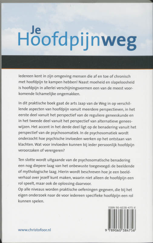 Achterkant van Je hoofdpijnweg