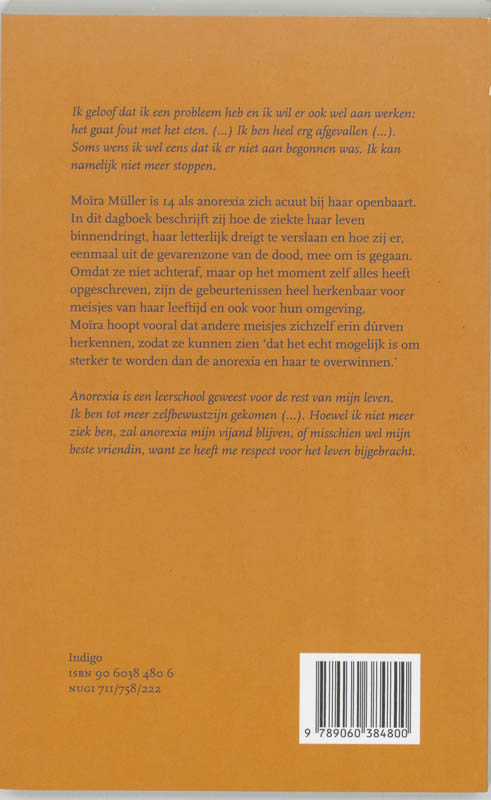 Achterkant van Moira 16 jaar en genezen van anorexia