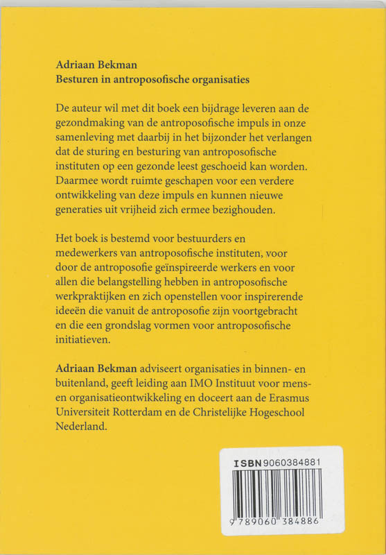 Achterkant van Besturen in antroposofische organisaties