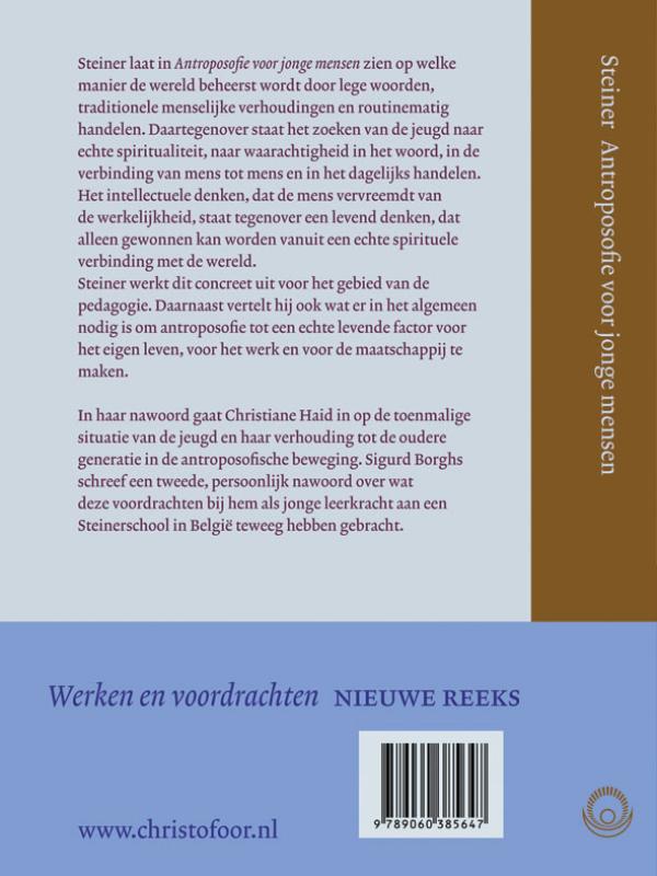 Achterkant van Antroposofie voor jonge mensen