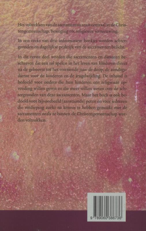 Achterkant van Doop Zondagsdienst voor de kinderen Jeugdwijding