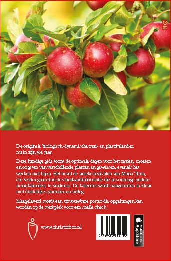 Achterkant van Maria Thun's Zaaikalender 2018