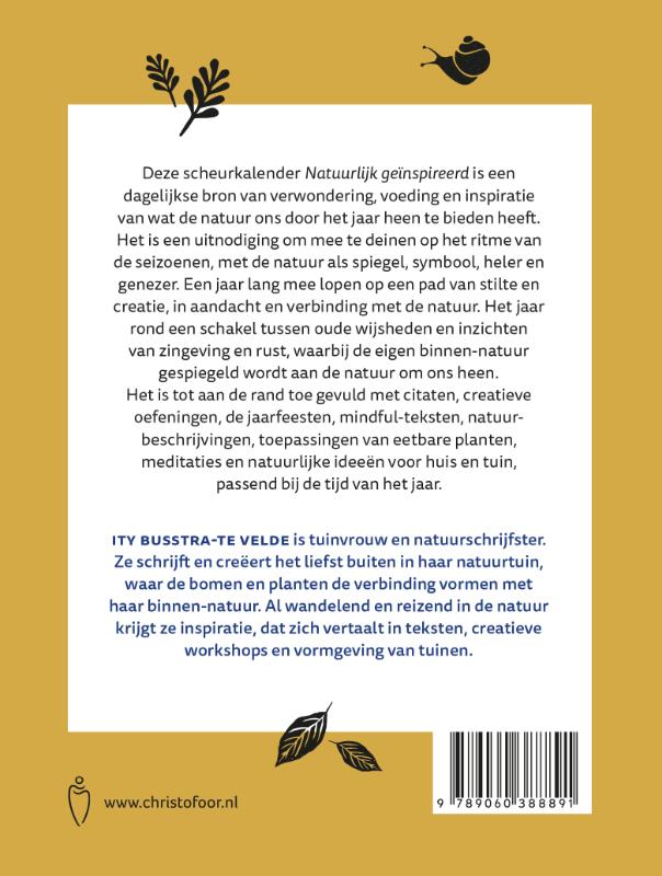 Achterkant van Natuurlijk geïnspireerd scheurkalender 2021