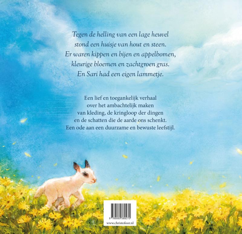 Achterkant van Sari's wollen sjaal