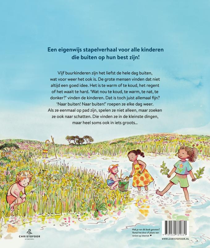 Achterkant van Naar buiten! Naar buiten!