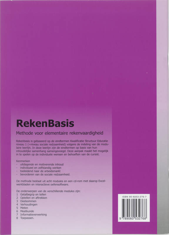 Achterkant van 1 Getalbegrip en tellen