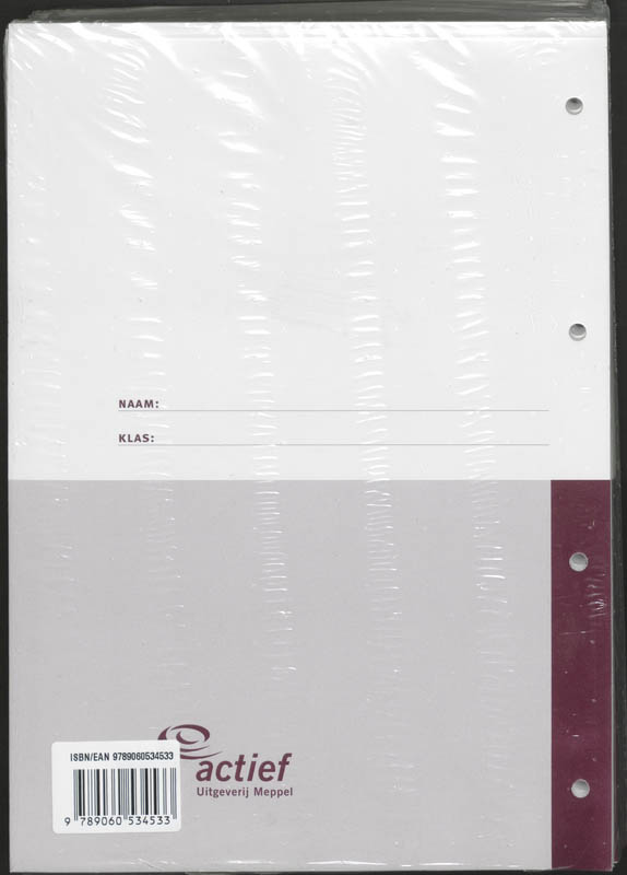 Achterkant van Instructie-/werkboek