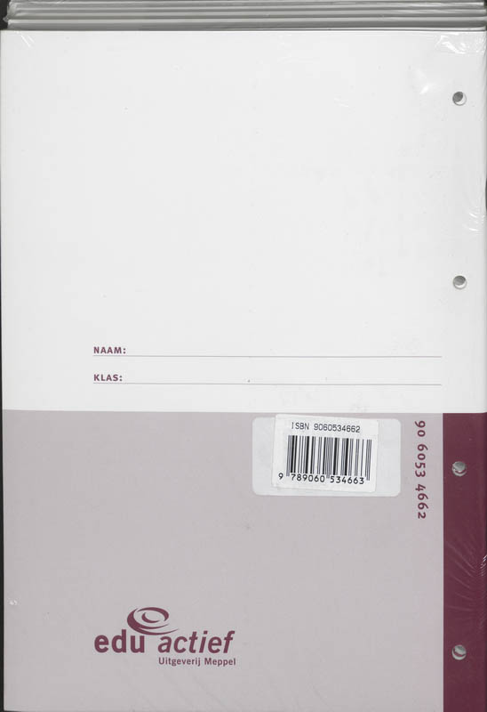 Achterkant van Instructie-/werkboek