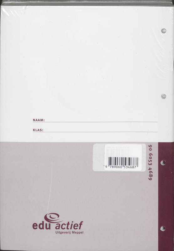Achterkant van Instructie-/werkboek