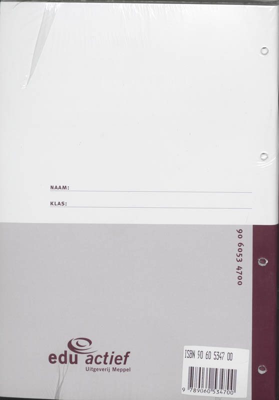 Achterkant van Instructie-/werkboek
