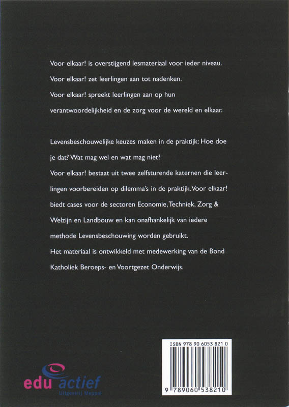 Achterkant van Voor Elkaar! Goed & kwaad