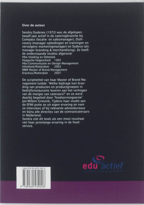 Achterkant van Handboek Cateringmanagement