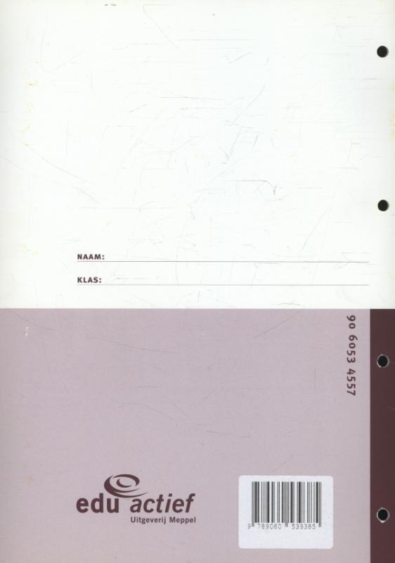 Achterkant van Instructie-/werkboek