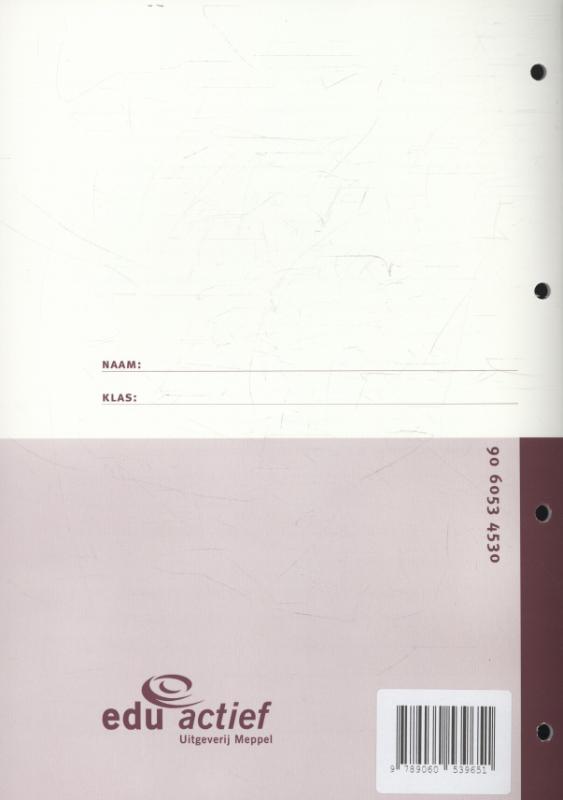 Achterkant van Instructie-/werkboek